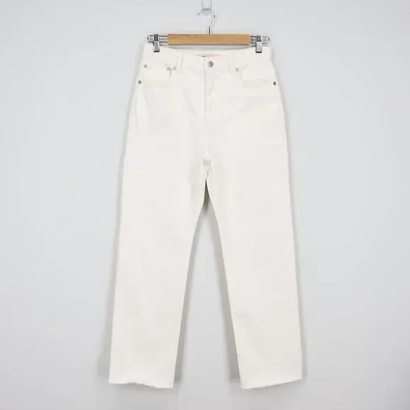 Madewell The '90s Straight Crop Jean Tile White Size 26 - Picture 2 of 11